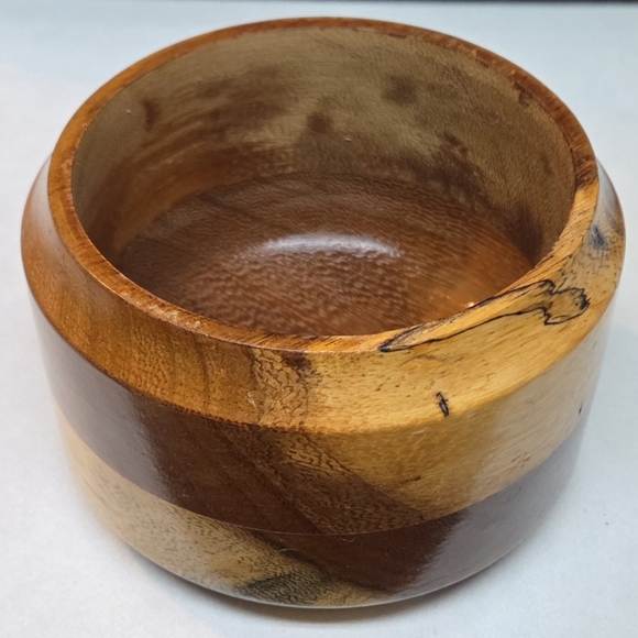 Hand Turned Segmented Wood Bowl Made from Various Natural Woods